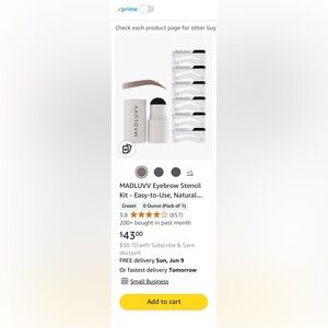 MADLUVV Eyebrow Stencil Kit - Easy-to-Use, Natural Look. Travel Bag,Medi…